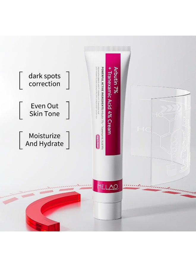 MELAO 7% Arbutin + 4% Tranexamic Acid Dark Spot Cream 50g | Reduces Pigmentation, Inhibits Melanin Production, and Brightens Skin Tone - Image 2